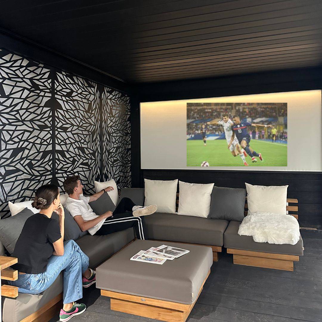 home cinéma pergola bioclimatique 